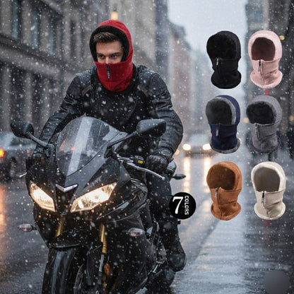 2-in-1 Heavy Winter Muffler Cap with Hood | Fleece Lined Face & Neck Cover | Unisex | 7 Colors
