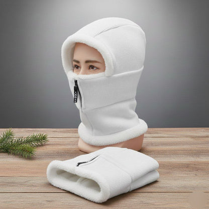 2-in-1 Heavy Winter Muffler Cap with Hood | Fleece Lined Face & Neck Cover | Unisex | 7 Colors