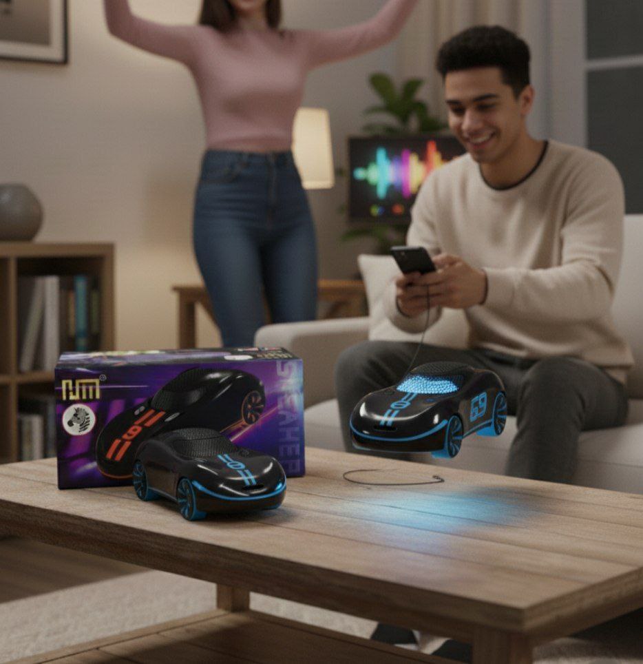 Buggati Car Design Premium Bluetooth Speaker | High Bass 8W Sound | LED Lights | Portable Music Speaker