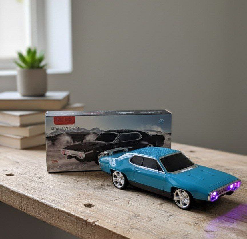 Mustang Car Design Premium Bluetooth Speaker | High Bass 8W Sound | LED Lights | Portable Music Speaker