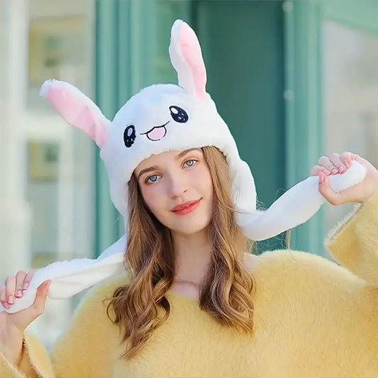 PixyMart Bunny Kids LED Hair Cap | Cute Plush Rabbit Jumping Ear Hat with Glowing Lights for Kids & Adults