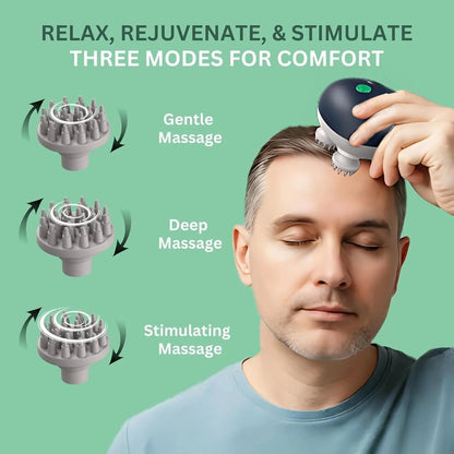 PixyMart Electric Head Massager | Type-C Rechargeable Scalp Massager for Hair Growth, Stress Relief & Deep Relaxation