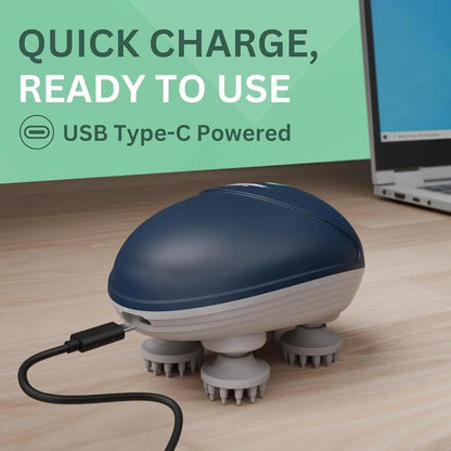 PixyMart Electric Head Massager | Type-C Rechargeable Scalp Massager for Hair Growth, Stress Relief & Deep Relaxation