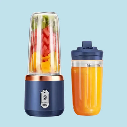 PixyMart Portable USB Rechargeable Fruit Juicer Blender – 6 Blade Mini Mixer Bottle for Travel & Gym