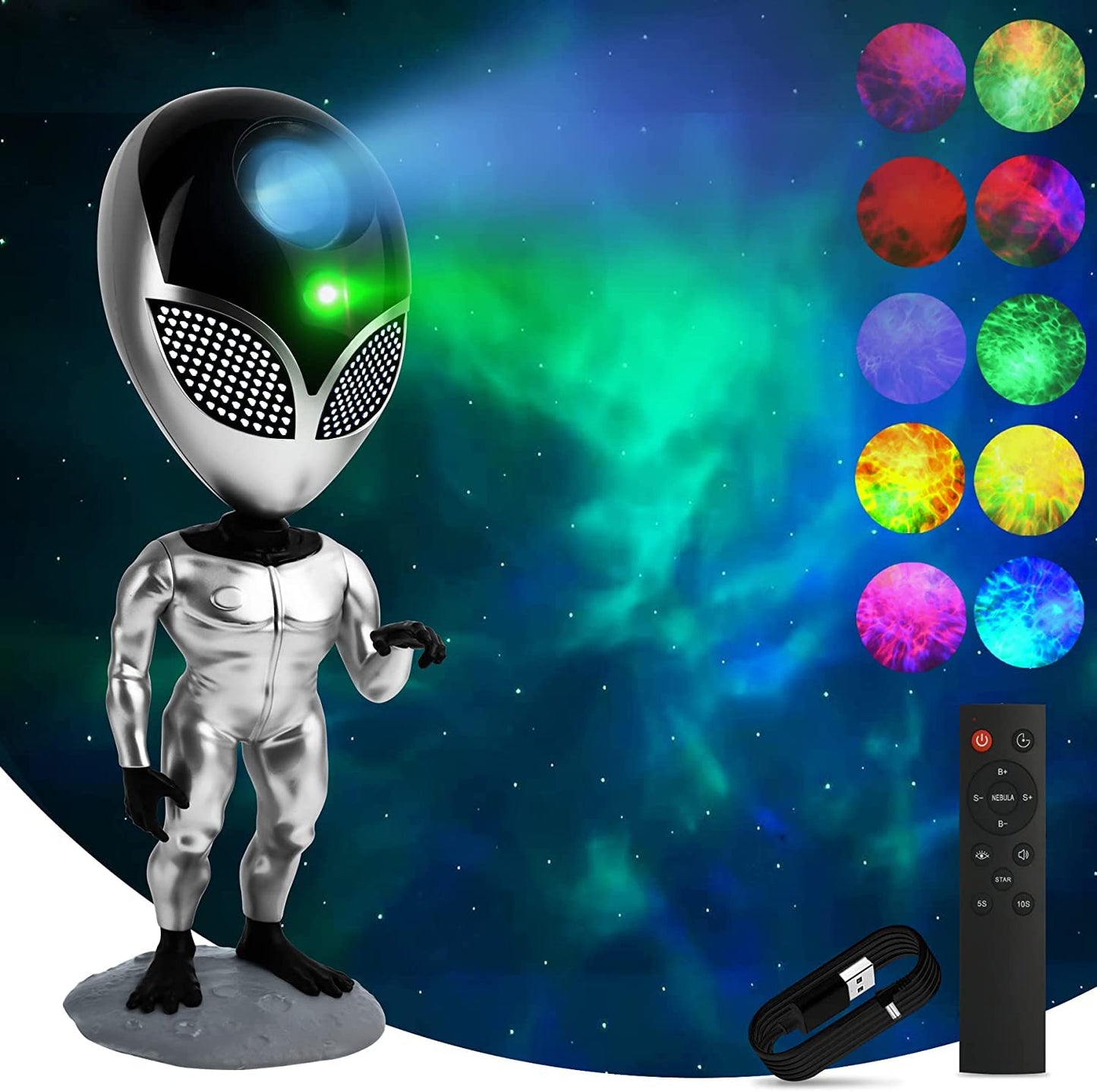 Space Buddy: Laser Galaxy Projector & Sound Machine – Premium Night Light for Gaming & Kids