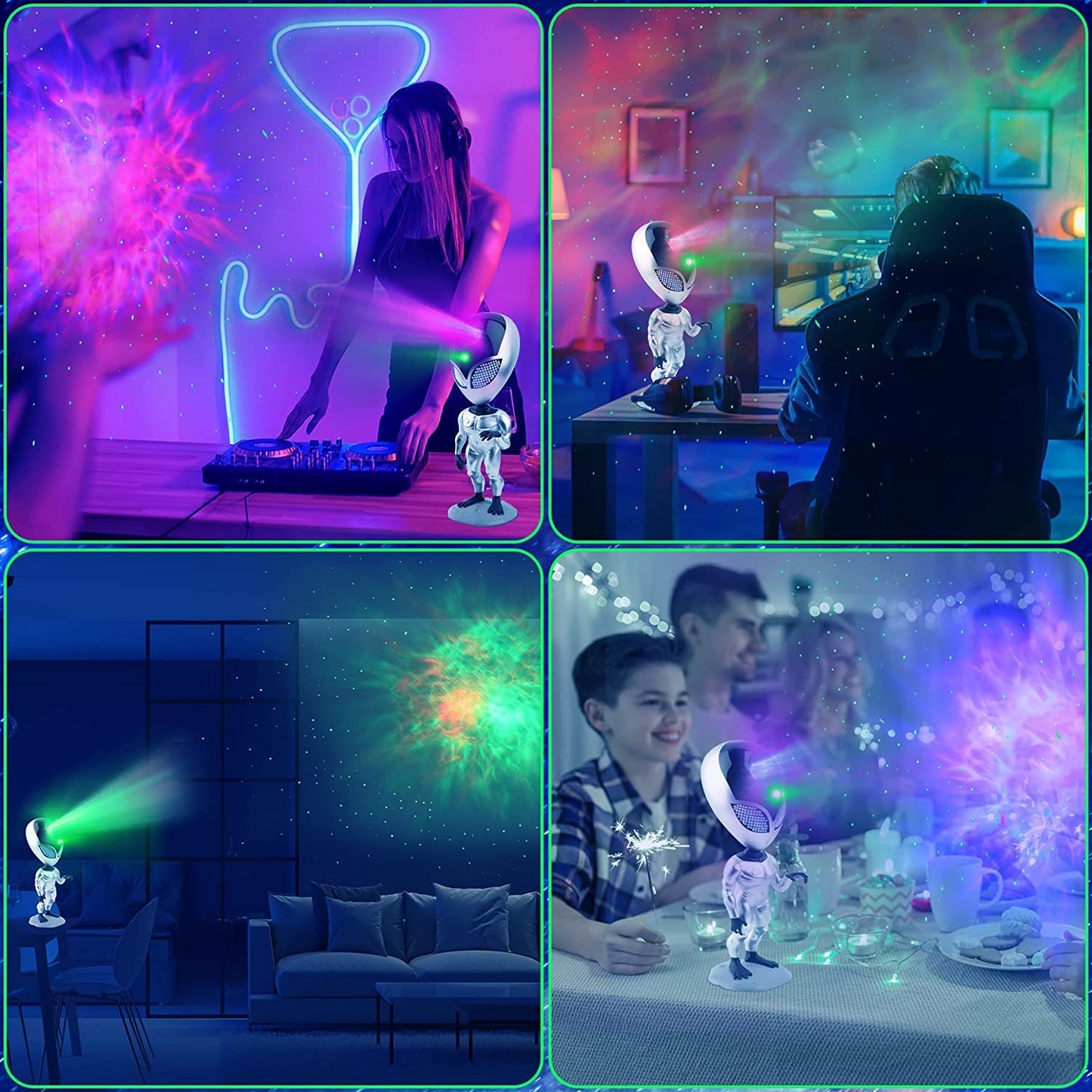 Space Buddy: Laser Galaxy Projector & Sound Machine – Premium Night Light for Gaming & Kids