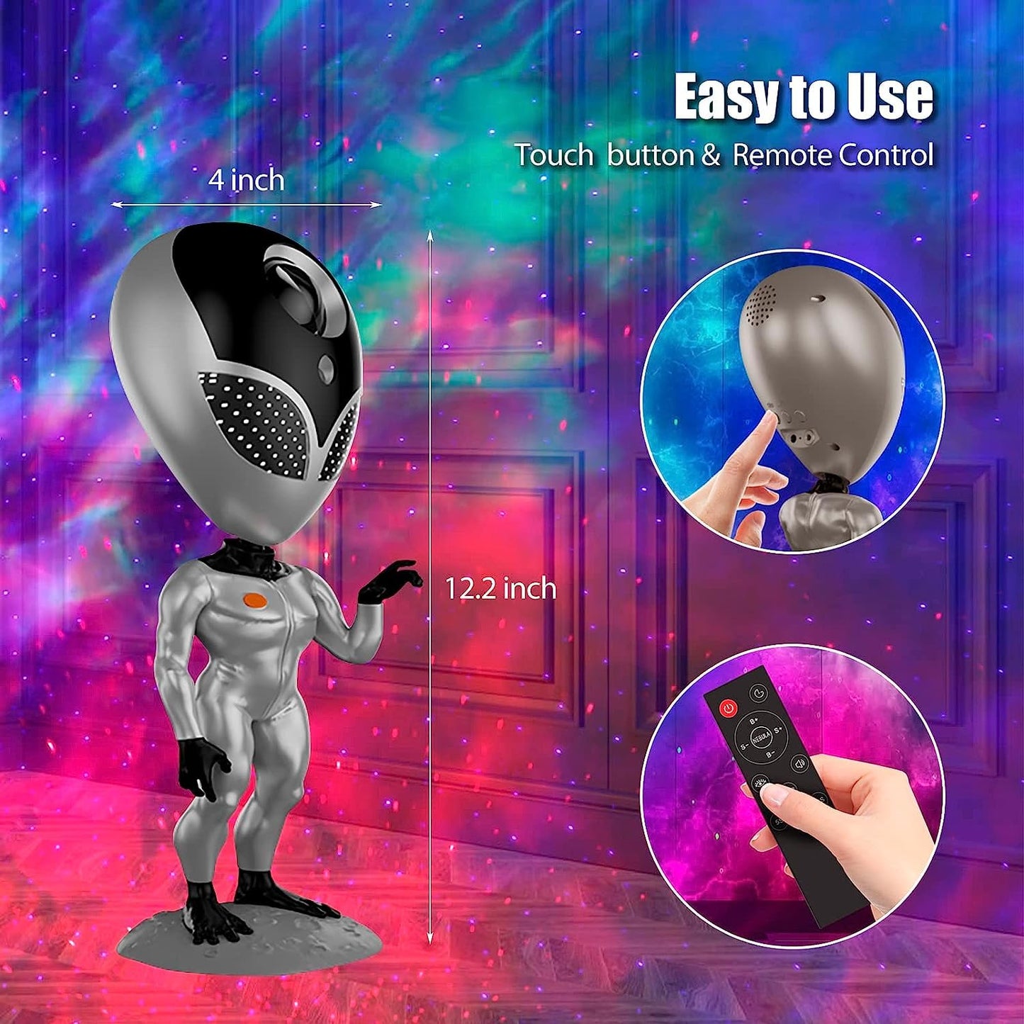 Space Buddy: Laser Galaxy Projector & Sound Machine – Premium Night Light for Gaming & Kids