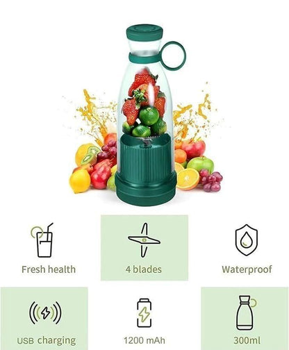 PixyMart Travel Portable Mini Juice Blender – USB Rechargeable, 380ml Personal Blender